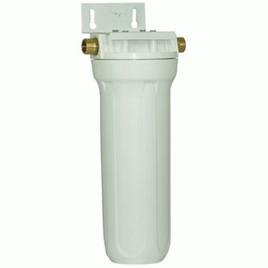 Корпус магистрального фильтра Гейзер 1П 3/4 для очистки холодной воды с металлическим ниппелем и металлической скобой